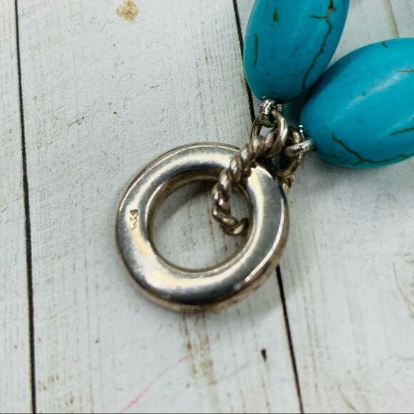 Lucas Robert Sterling Silver Turquoise Double Strand Necklace - Picture 4 of 4